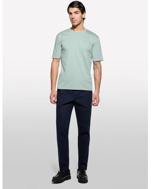 Sisley T-shirt A Maniche Corte Regular Fit Verde Chiaro - Blu