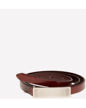 Sisley Cintura Sottile In Pelle Marrone