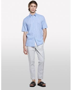 Sisley Pantaloni Bianco Panna Slim Comfort Fit - Blu
