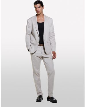 Sisley Slim Comfort Fit Tailored Blazer - White