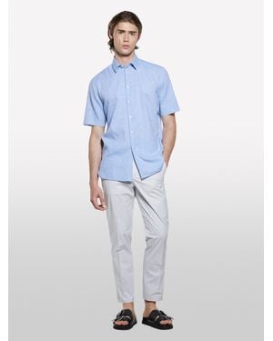 Sisley Pantaloni Bianco Panna Slim Comfort Fit - Blu