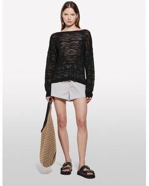 Sisley Striped Jumper With Lurex - Black