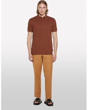 Sisley Polo Marrone Scuro 100% Cotone