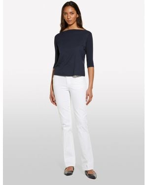 Sisley T-shirt Blu Scuro Con Scollo A Barca