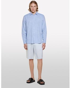 Sisley Hellblaue Bermudashorts Aus 100% Leinen, Mann, Größe