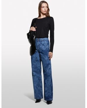 Sisley Dunkle Mom-Fit-Jeans Im Style 68, Frau, Größe - Blau