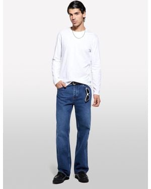 Sisley T-shirt A Maniche Lunghe Slim Fit Bianca - Bianco
