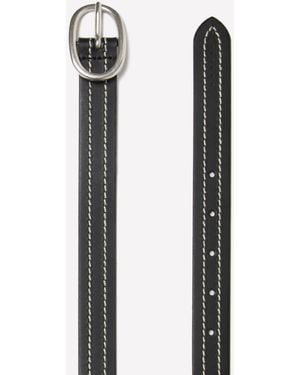 Sisley Cintura Nera In Pelle Con Impunture - Nero