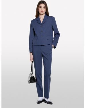 Sisley Pantaloni A Vita Alta - Blu