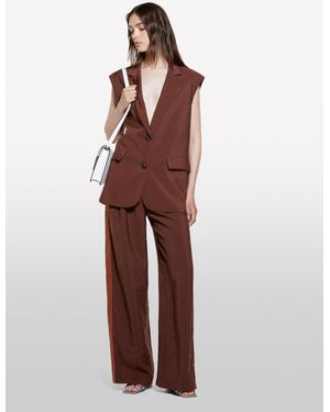 Sisley Trousers With Crinkle Look - Purple