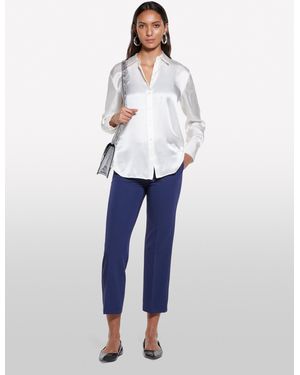 Sisley Camicia Bianco Panna In Seta - Blu