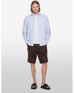 Sisley T-shirt Bianco Panna In Misto Lino