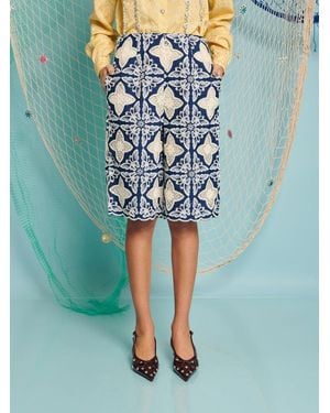 Sister Jane Dream Varuna Embroidered Shorts - Blue