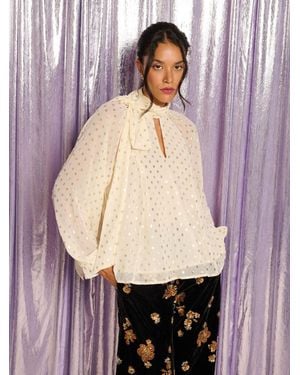Sister Jane Joan Spot Bow Blouse - Purple