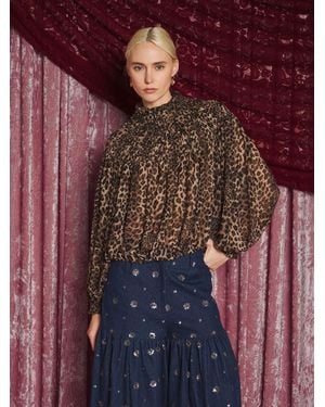 Sister Jane Dream Paradox Leopard Ruched Top - Red
