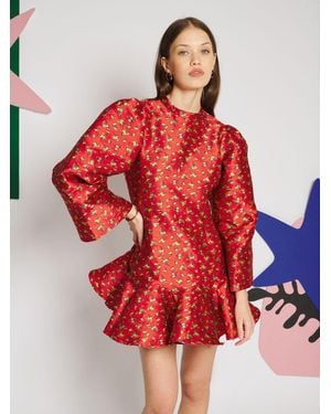 Sister Jane Delphine Jacquard Mini Dress - Red