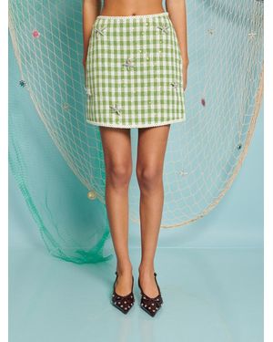 Sister Jane Dream Coastal Tweed Mini Skirt - Green
