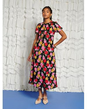 Sister Jane Dream In Bloom Embroidery Midi Dress - White