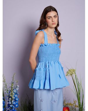 Sister Jane Dream Pasture Cross Strap Top - Blue