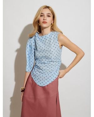 Sister Jane Ghospell Farah Polka Dot Top - Blue