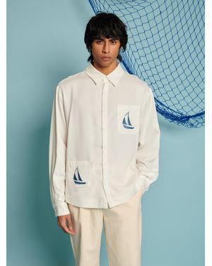 Sister Jane Sail Embroidered Shirt - Blue