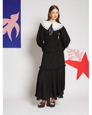 Sister Jane Lumiere Collar Maxi Dress - Black