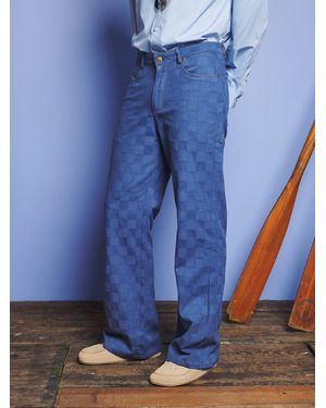 Sister Jane Cabin Embossed Jeans - Blue