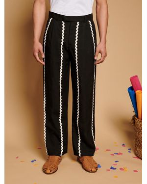 Sister Jane Bougie Ric Rac Trousers - Black