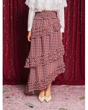 Sister Jane Fates Check Ruffle Skirt - Red