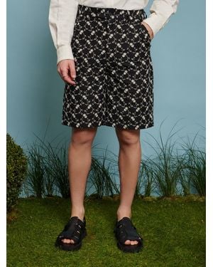 Sister Jane Milo Floral Denim Bermuda Shorts - Green