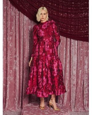 Sister Jane Dream Divina Jacquard Maxi Dress - Red