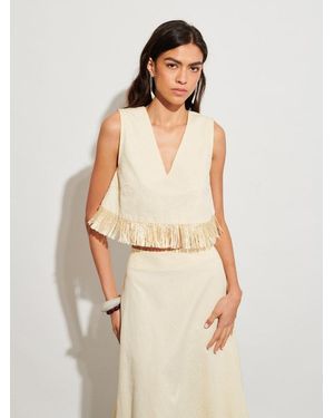 Sister Jane Ghospell Mav Raffia Top - Natural