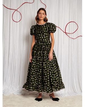 Sister Jane Ruby Floral Brocade Maxi Dress in Red | Lyst UK