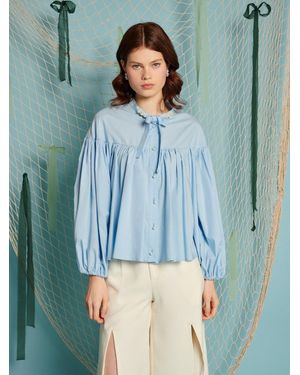 Sister Jane Seashell Pearl Blouse - Blue