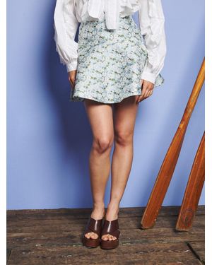 Sister Jane Mist Jacquard Mini Skirt - Blue
