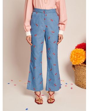 Sister Jane Lola Denim Cropped Trousers - Blue