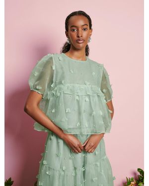 Sister Jane Dream Prairie Organza Top - Green