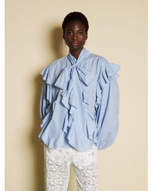 Sister Jane Dream Fresco Stripe Bow Blouse - Blue