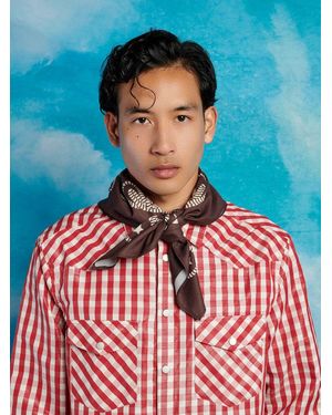 Sister Jane Arlo Printed Scarf - Blue