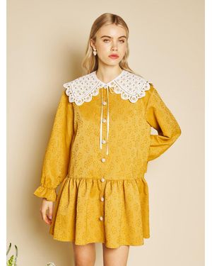 Sister Jane Jaune Jacquard Mini Dress - Yellow