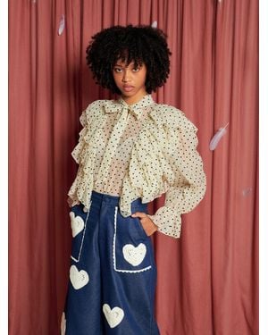 Sister Jane Dove Hearts Ruffle Top - Red