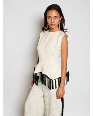 Sister Jane Ghospell Jennifer Fringed Top - White