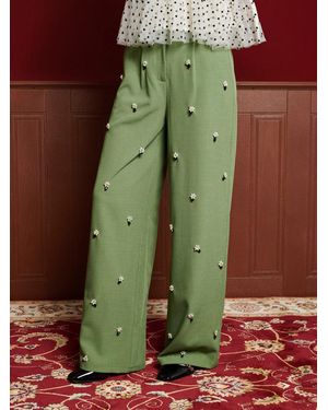 Sister Jane Dream Formosa Embellished Trousers - Green