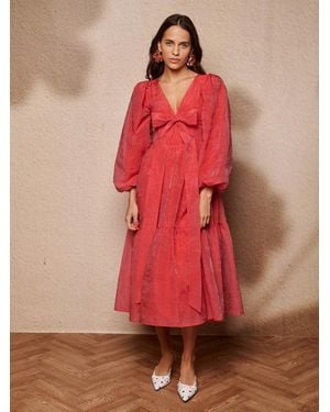 Sister Jane Sunrise Bow Midi Dress - Red