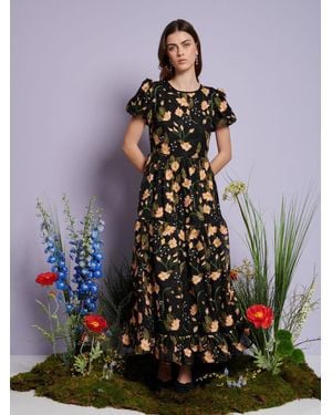 Sister Jane Dream Wood Lily Embroidered Maxi Dress - Multicolour