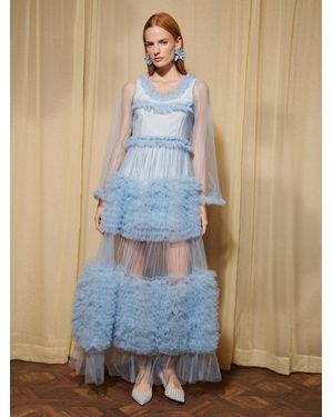 Sister Jane Dream Halo Haze Tulle Maxi Dress - Blue