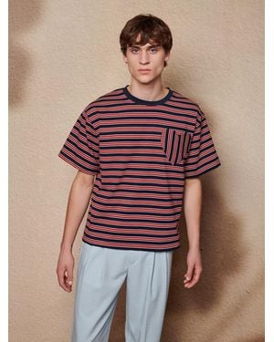 Sister Jane Soleil Stripe Boxy T-shirt - Red