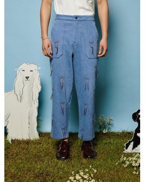 Sister Jane Honeycomb Denim Trousers - Blue