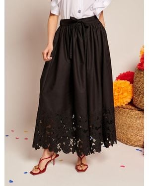 Sister Jane La Fiesta Embroidered Maxi Skirt - Black