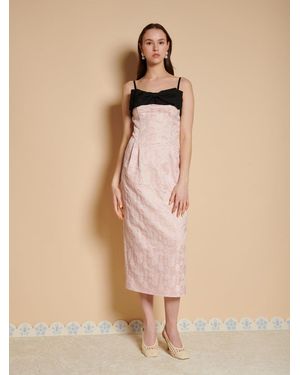 Sister Jane Anders Jacquard Bow Midi Dress - Natural